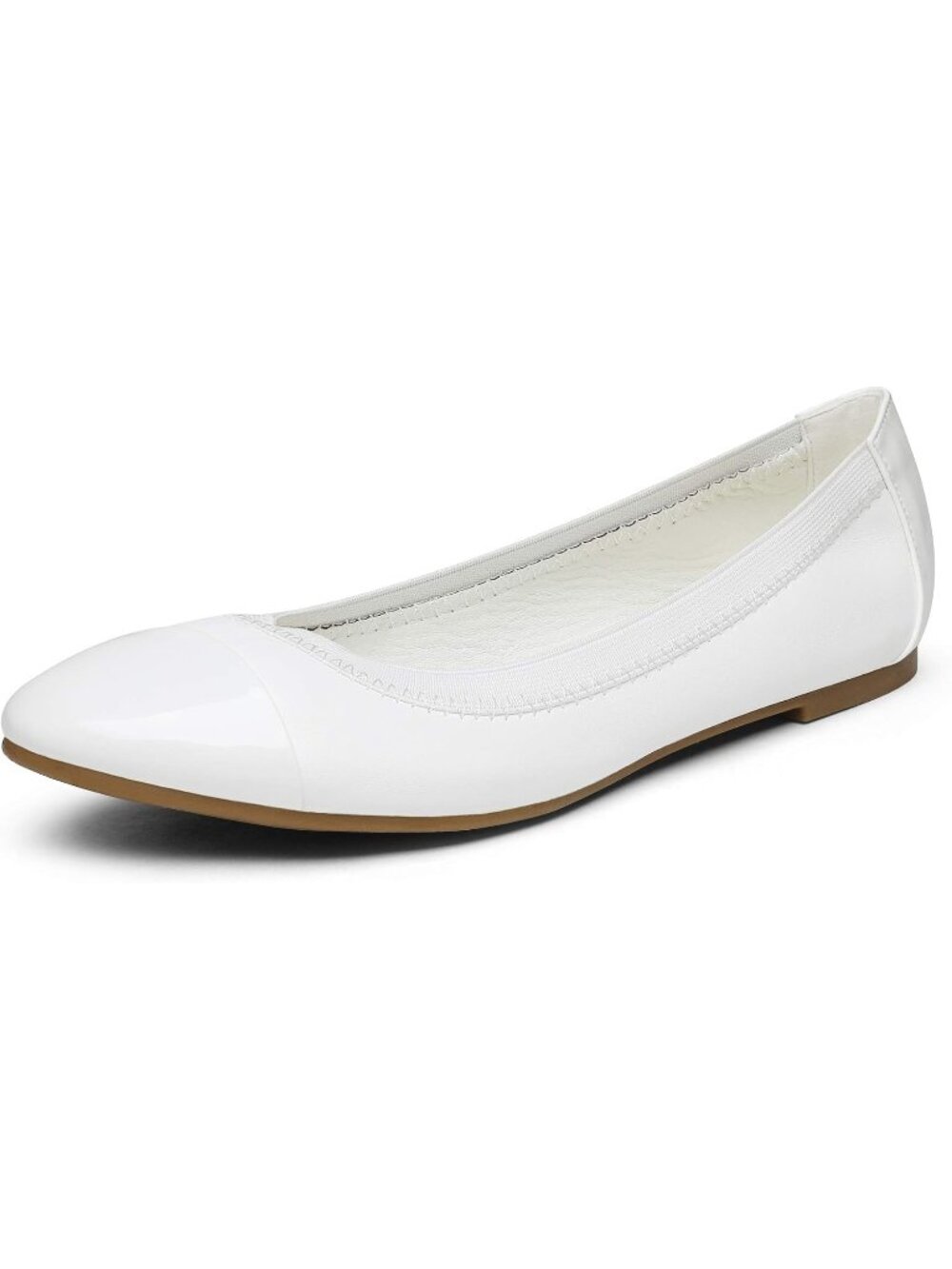 DREAM PAIRS Women's White Comfortable Round Toe Slip On Casual Ballet Flat Shoes